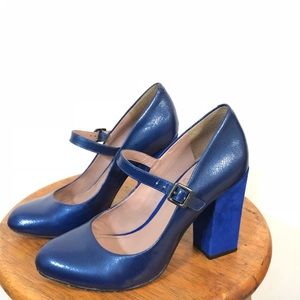 Vince Camuto Royal Blue Chunky Heels | Mary Jane